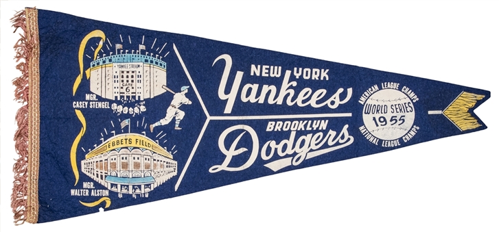 1955 New York Yankees/ Brooklyn Dodgers World Series Pennant 
